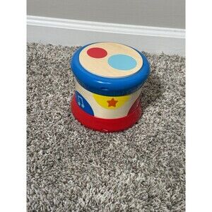 Hape Musical Baby Drum Wooden Light Up Sound Rolling Electronic Toddler Toy Work